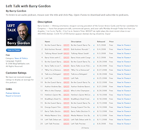 Listing of Podcasts in iTunes