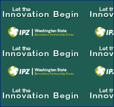 Technology Development Center, Port of Bellingham, Washington, backdrop, by Marie Duckworth